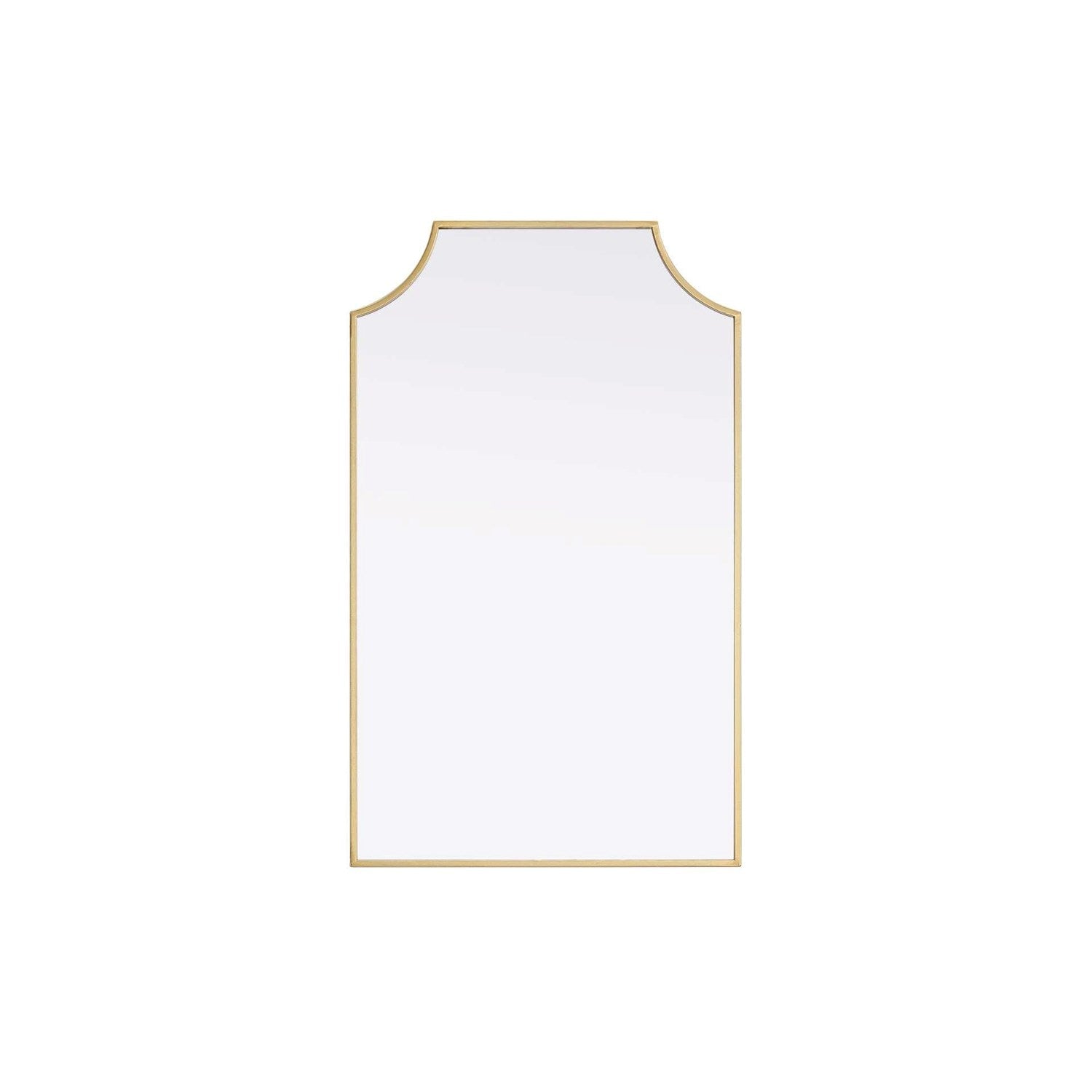 Notched Metal Mirror 22X36 Inch In Brass by Elegant Kitchen and Bath
