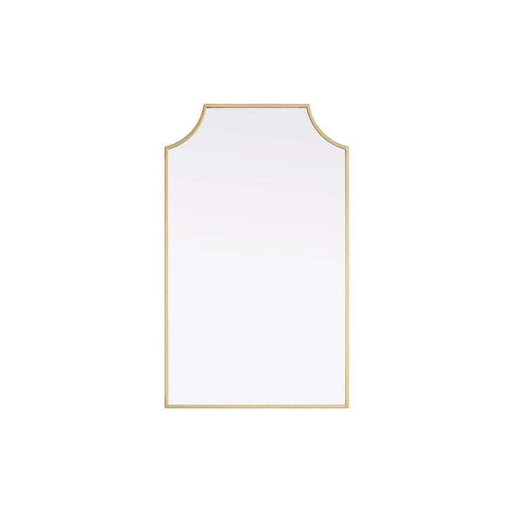 Notched Metal Mirror 22X36 Inch In Brass by Elegant Kitchen and Bath
