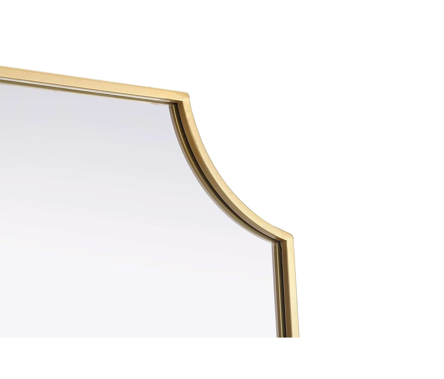 Notched Metal Mirror 22X36 Inch In Brass