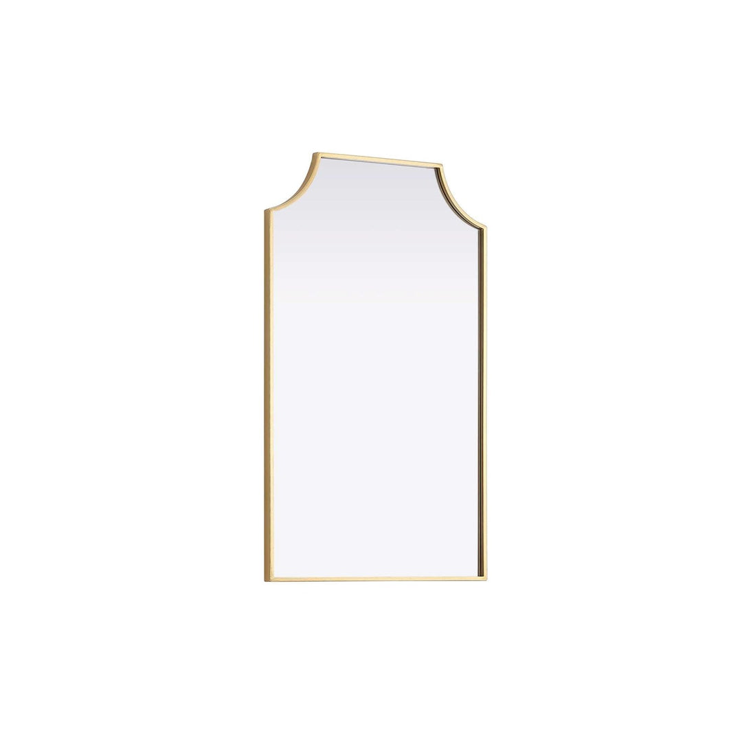 Notched Metal Mirror 22X36 Inch In Brass