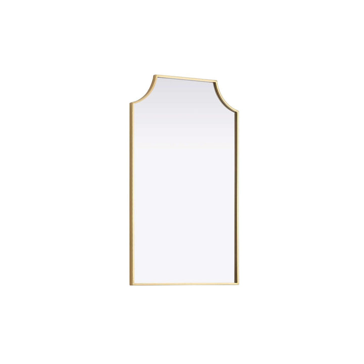 Notched Metal Mirror 22X36 Inch In Brass
