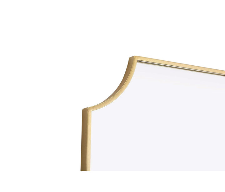 Notched Metal Mirror 22X36 Inch In Brass