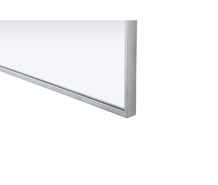Notched Metal Mirror 22X36 Inch In Silver