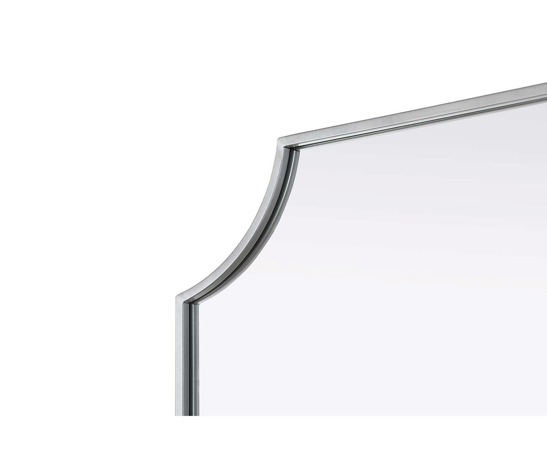 Notched Metal Mirror 22X36 Inch In Silver