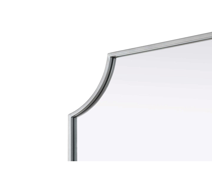 Notched Metal Mirror 22X36 Inch In Silver