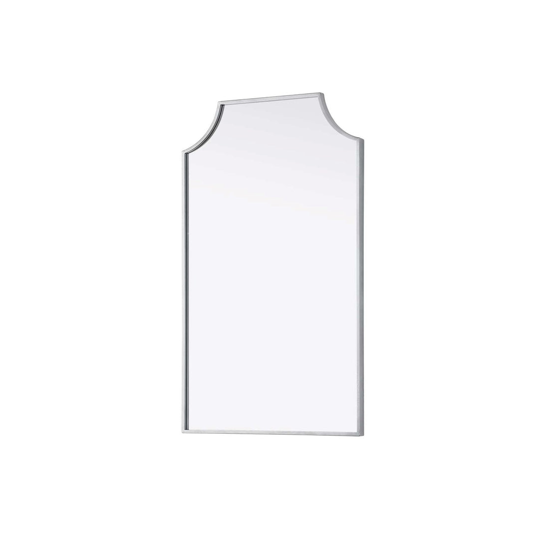 Notched Metal Mirror 22X36 Inch In Silver