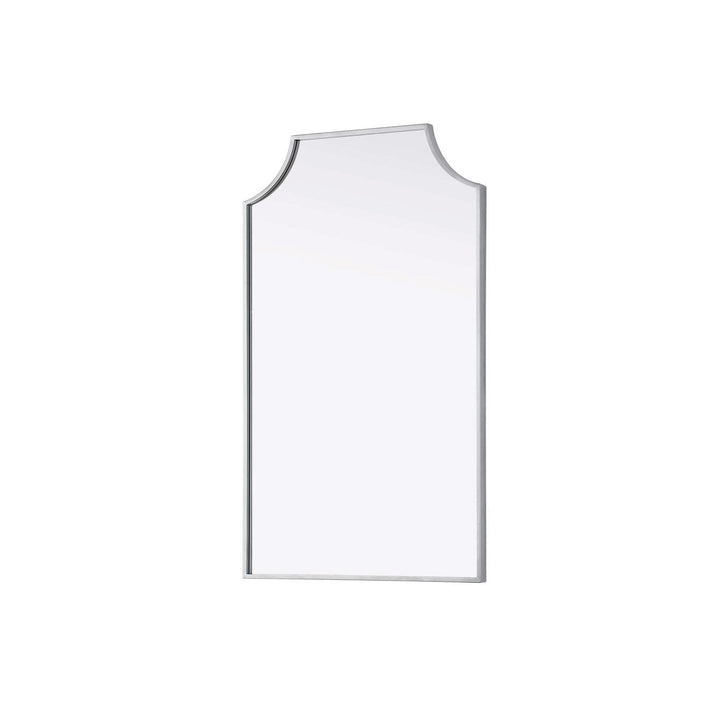 Notched Metal Mirror 22X36 Inch In Silver