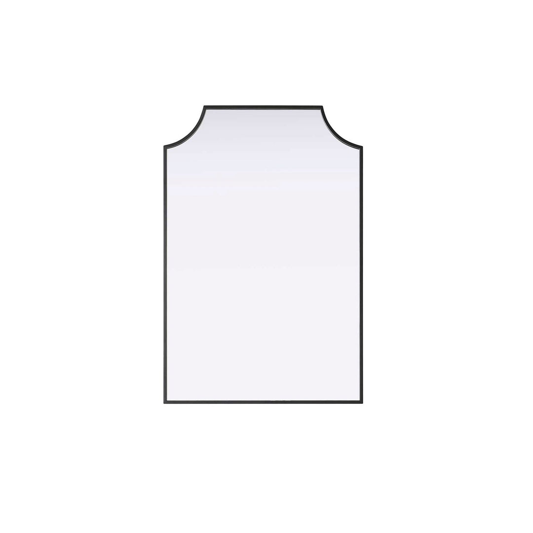 Notched Metal Mirror 24X36 Inch In Black by Elegant Kitchen and Bath