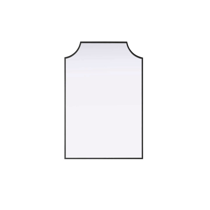 Notched Metal Mirror 24X36 Inch In Black by Elegant Kitchen and Bath