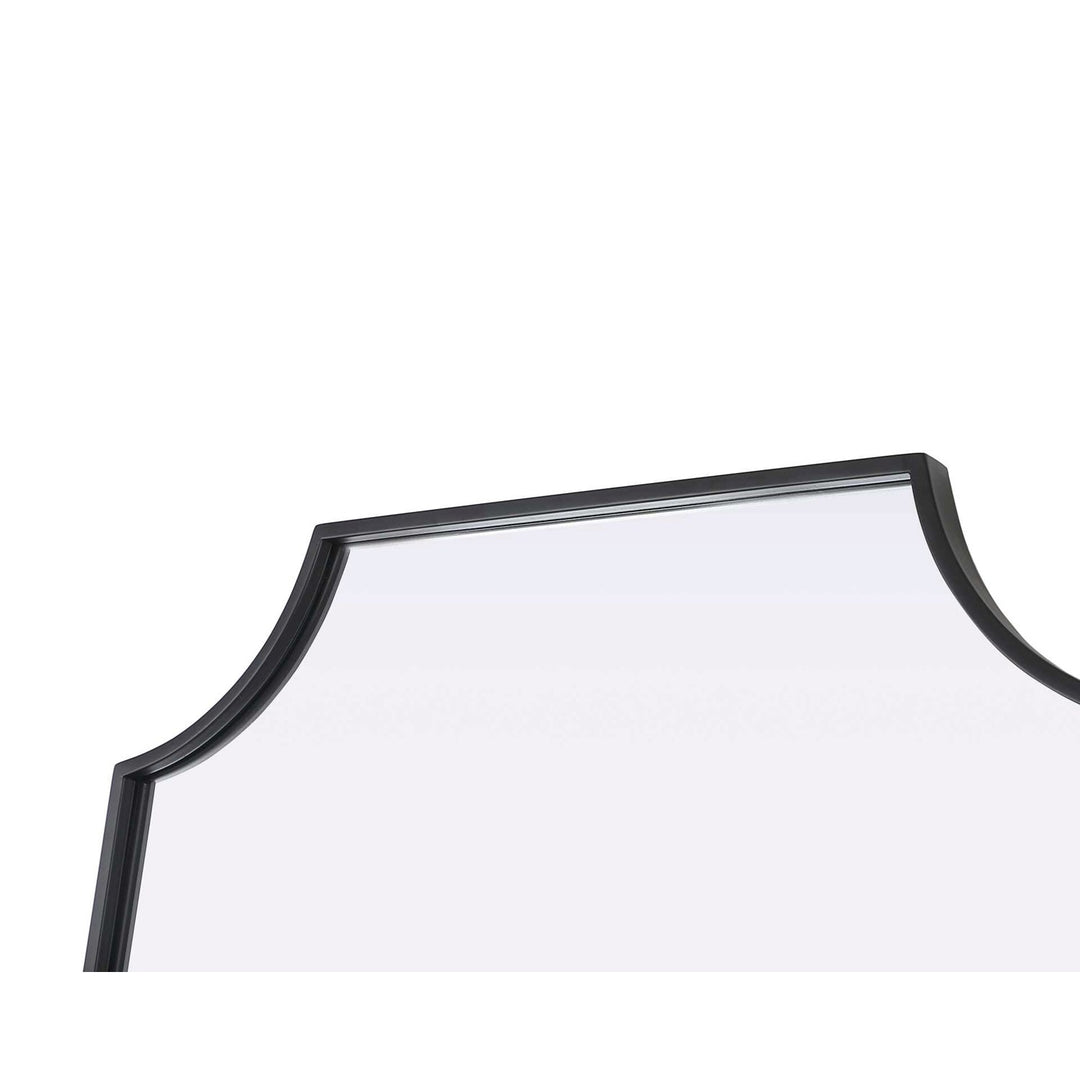 Notched Metal Mirror 24X36 Inch In Black