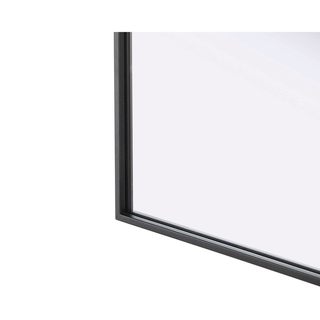 Notched Metal Mirror 24X36 Inch In Black