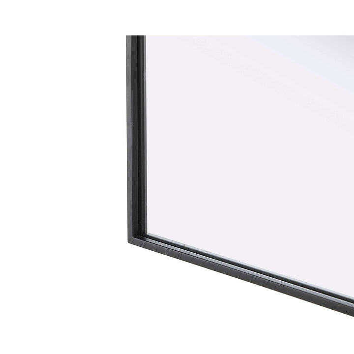 Notched Metal Mirror 24X36 Inch In Black
