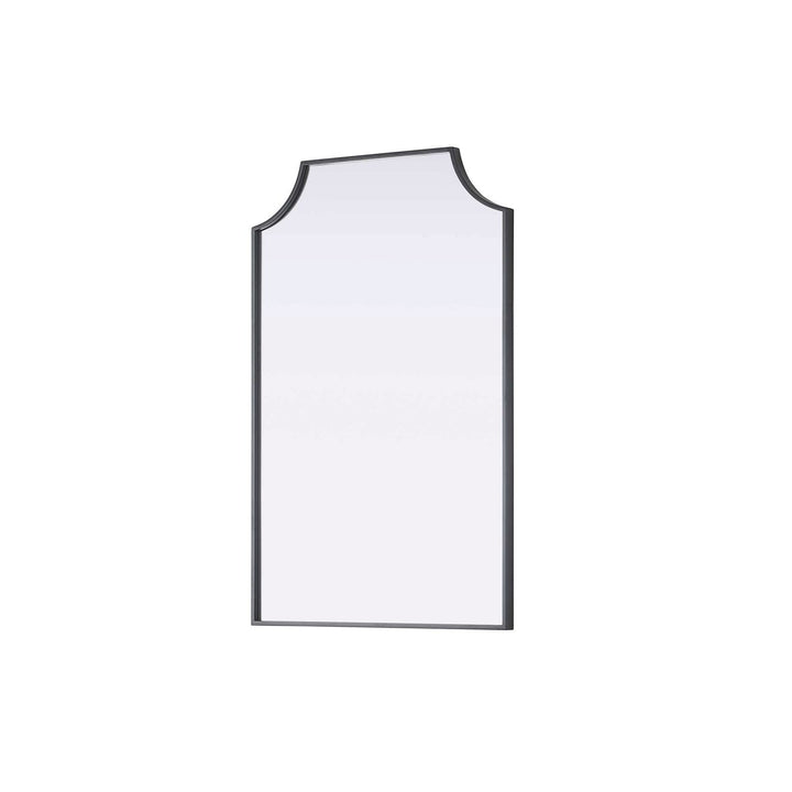 Notched Metal Mirror 24X36 Inch In Black