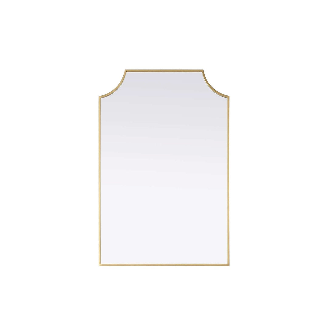 Notched Metal Mirror 24X36 Inch In Brass by Elegant Kitchen and Bath