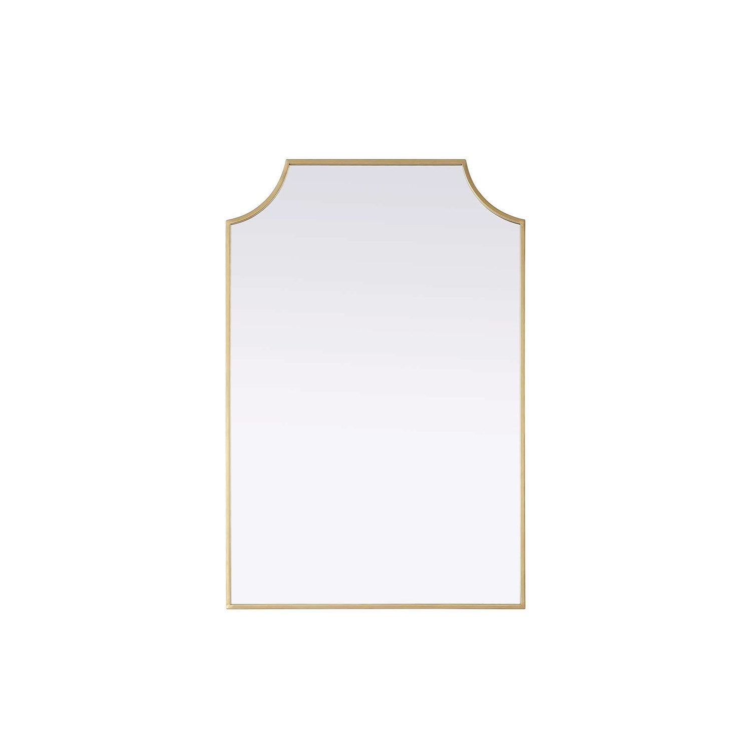 Notched Metal Mirror 24X36 Inch In Brass by Elegant Kitchen and Bath