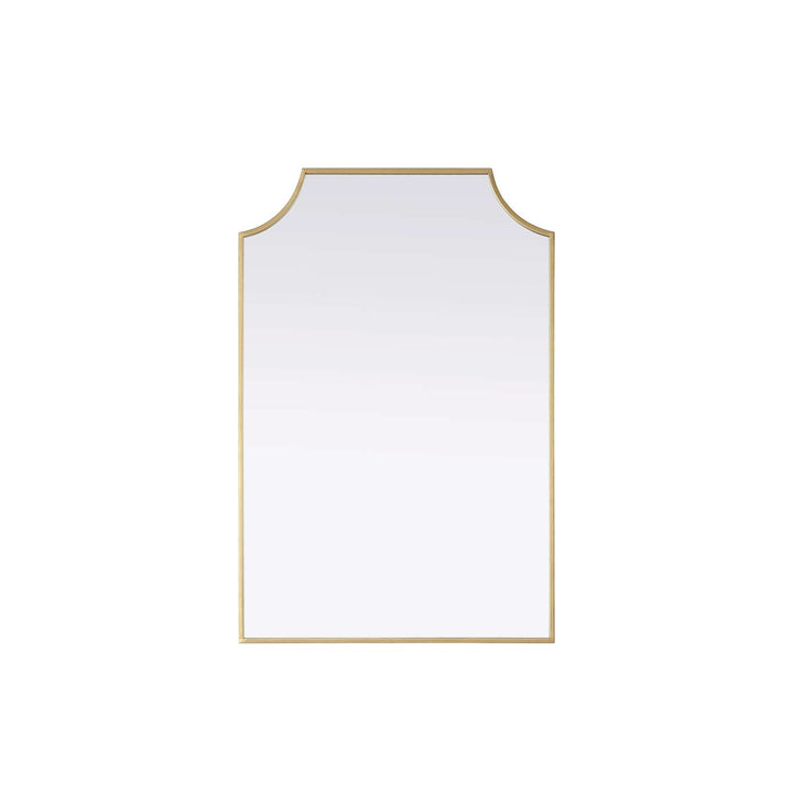 Notched Metal Mirror 24X36 Inch In Brass by Elegant Kitchen and Bath