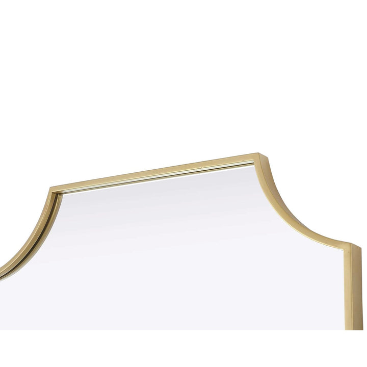 Notched Metal Mirror 24X36 Inch In Brass
