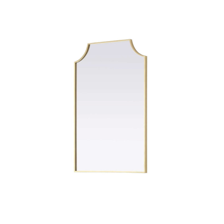 Notched Metal Mirror 24X36 Inch In Brass