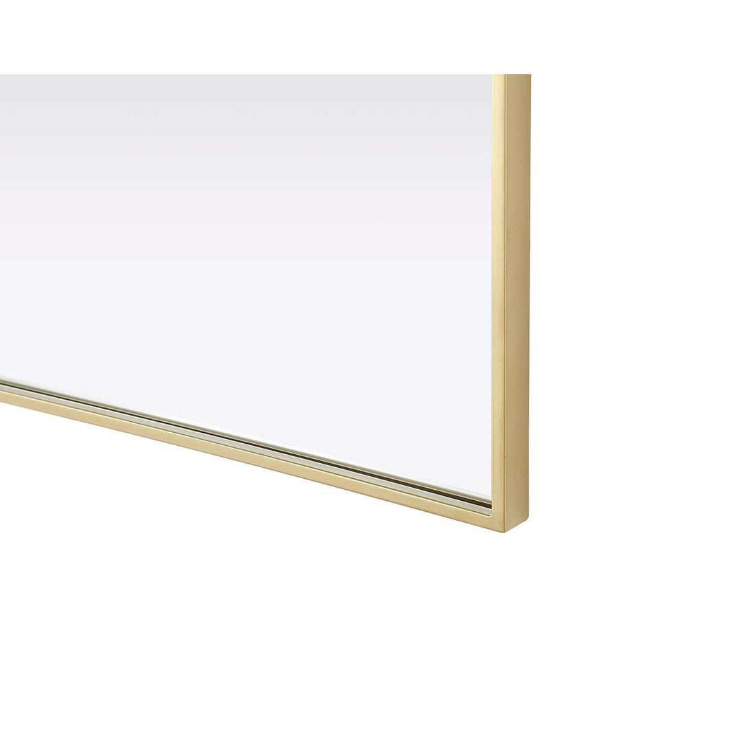 Notched Metal Mirror 24X36 Inch In Brass