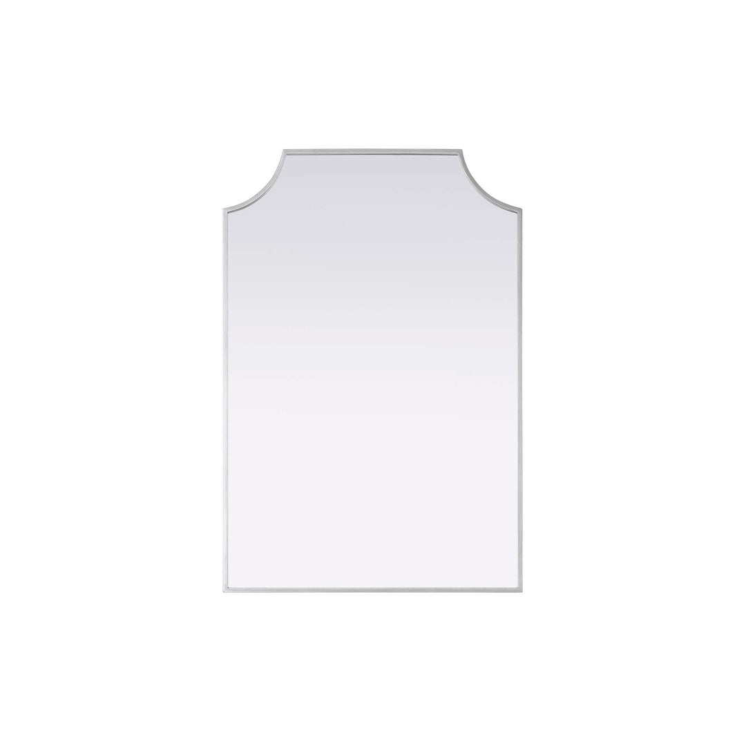 Notched Metal Mirror 24X36 Inch In Silver by Elegant Kitchen and Bath