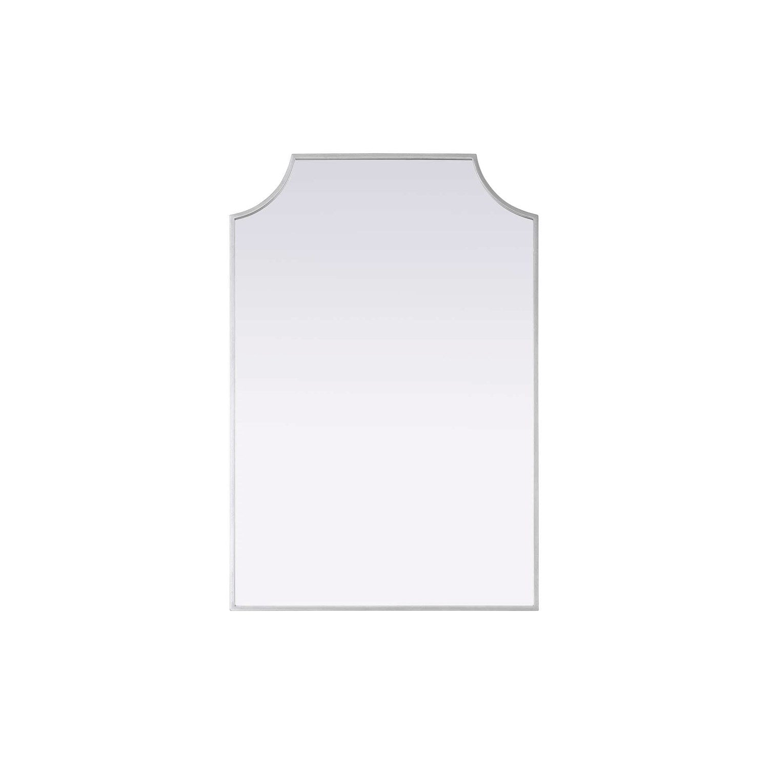 Notched Metal Mirror 24X36 Inch In Silver by Elegant Kitchen and Bath