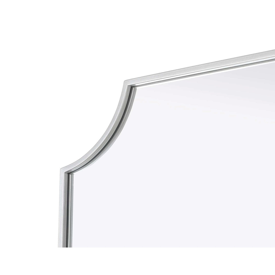 Notched Metal Mirror 24X36 Inch In Silver