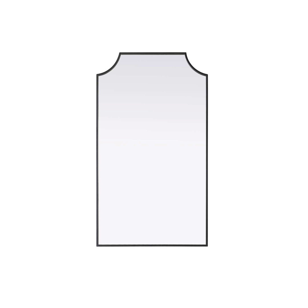 Notched Metal Mirror 24X42 Inch In Black by Elegant Kitchen and Bath