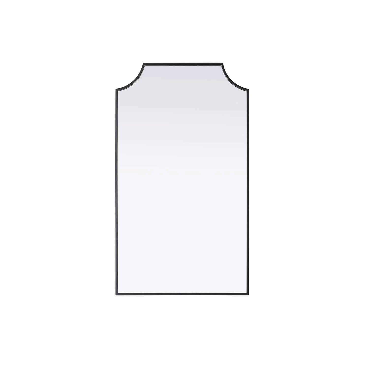 Notched Metal Mirror 24X42 Inch In Black by Elegant Kitchen and Bath