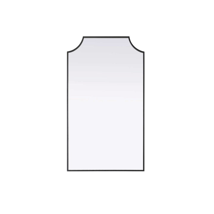 Notched Metal Mirror 24X42 Inch In Black by Elegant Kitchen and Bath