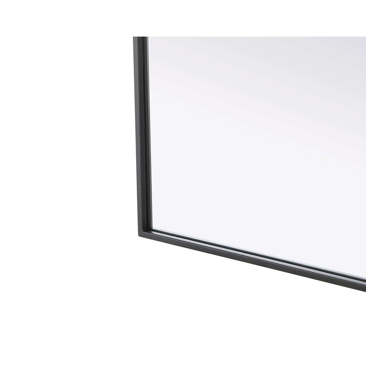 Notched Metal Mirror 24X42 Inch In Black