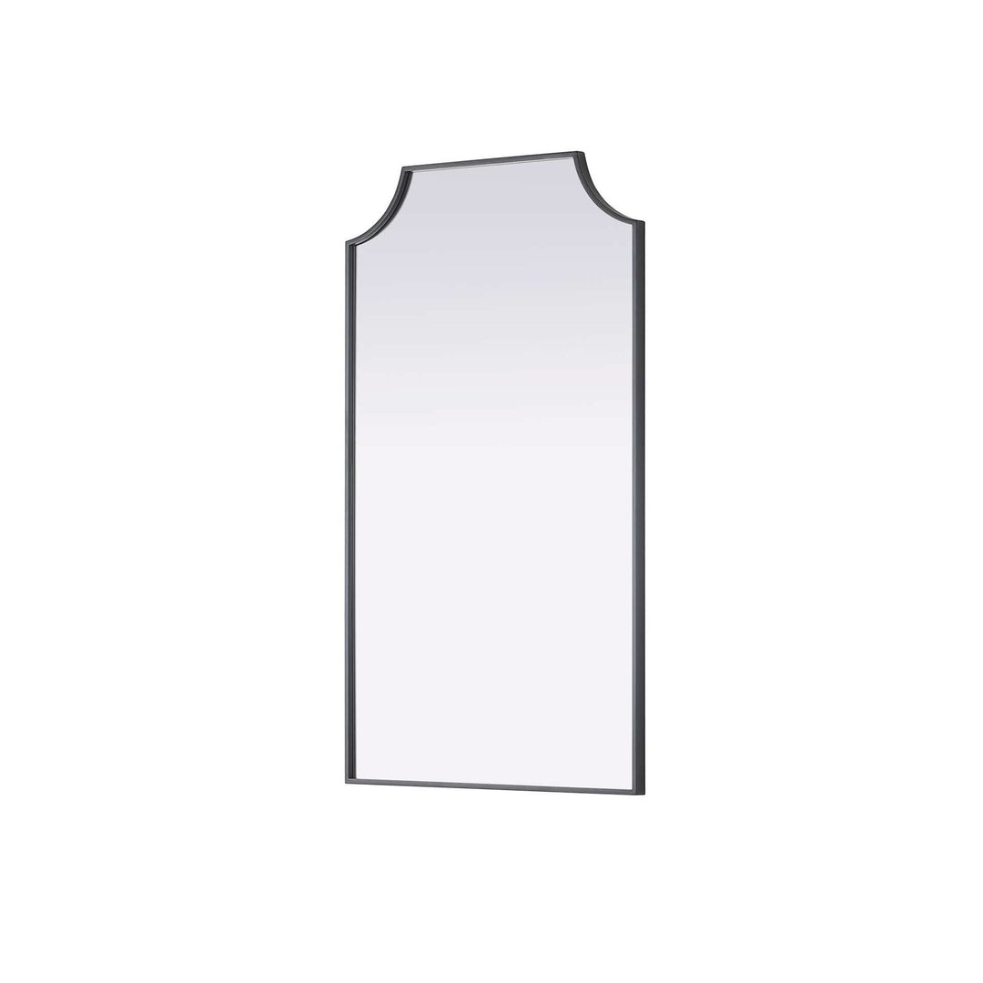 Notched Metal Mirror 24X42 Inch In Black