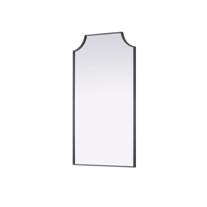 Notched Metal Mirror 24X42 Inch In Black