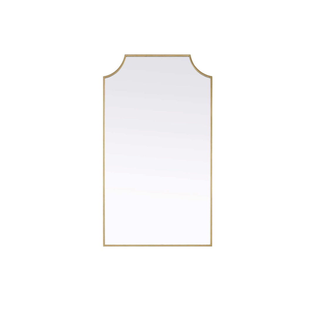 Notched Metal Mirror 24X42 Inch In Brass by Elegant Kitchen and Bath