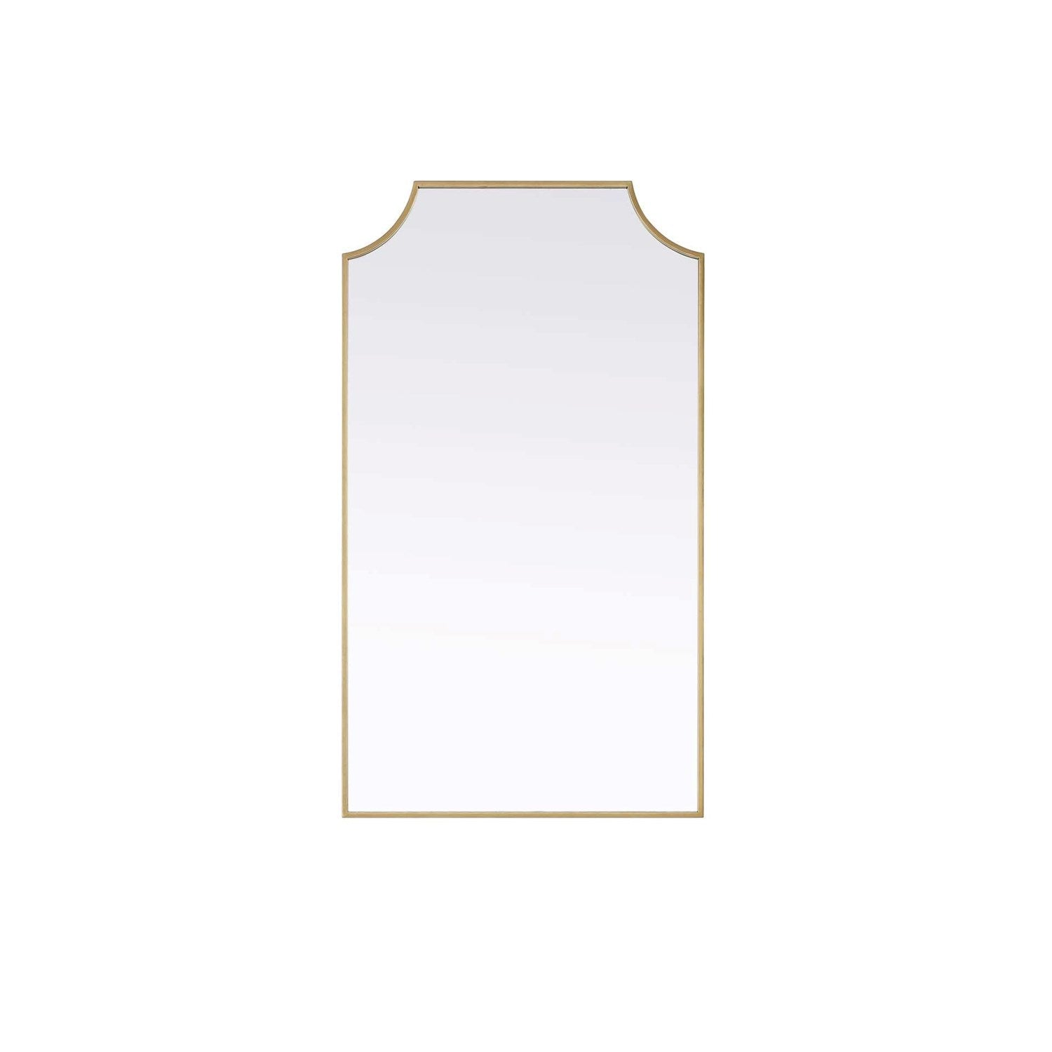 Notched Metal Mirror 24X42 Inch In Brass by Elegant Kitchen and Bath