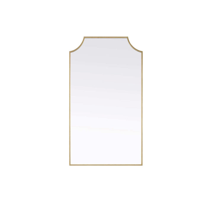 Notched Metal Mirror 24X42 Inch In Brass by Elegant Kitchen and Bath