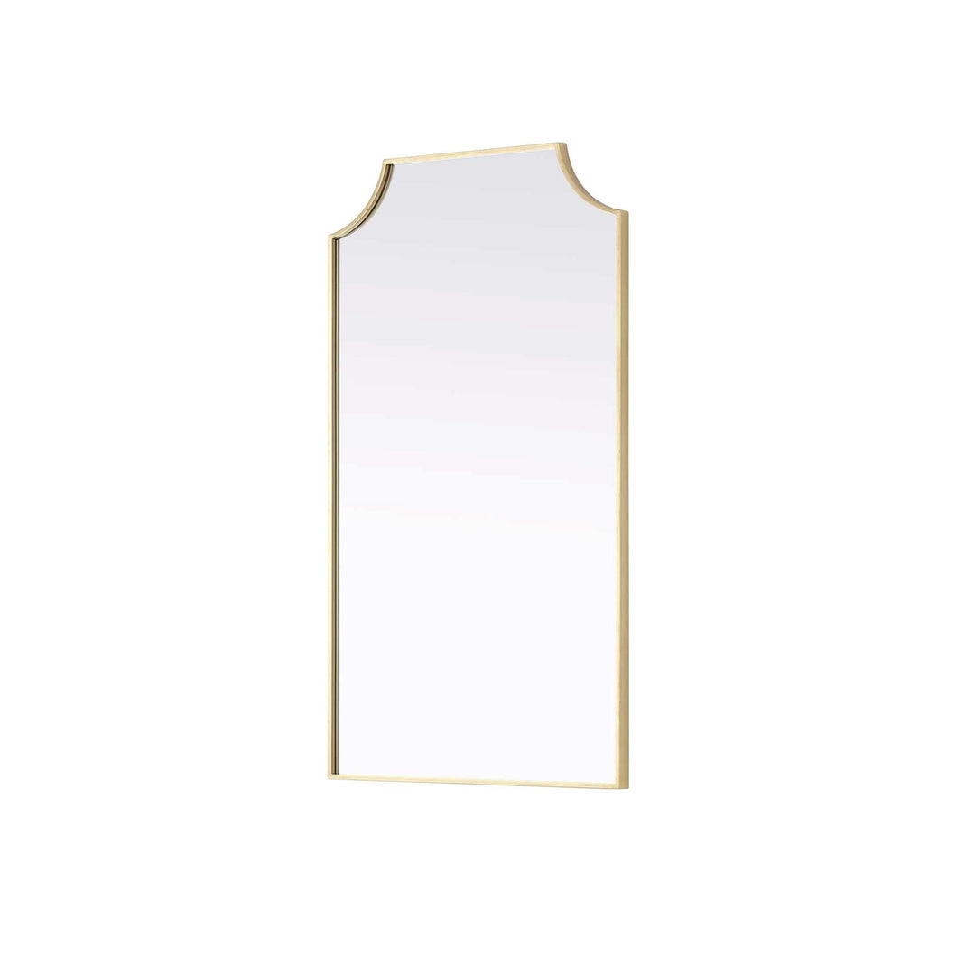 Notched Metal Mirror 24X42 Inch In Brass