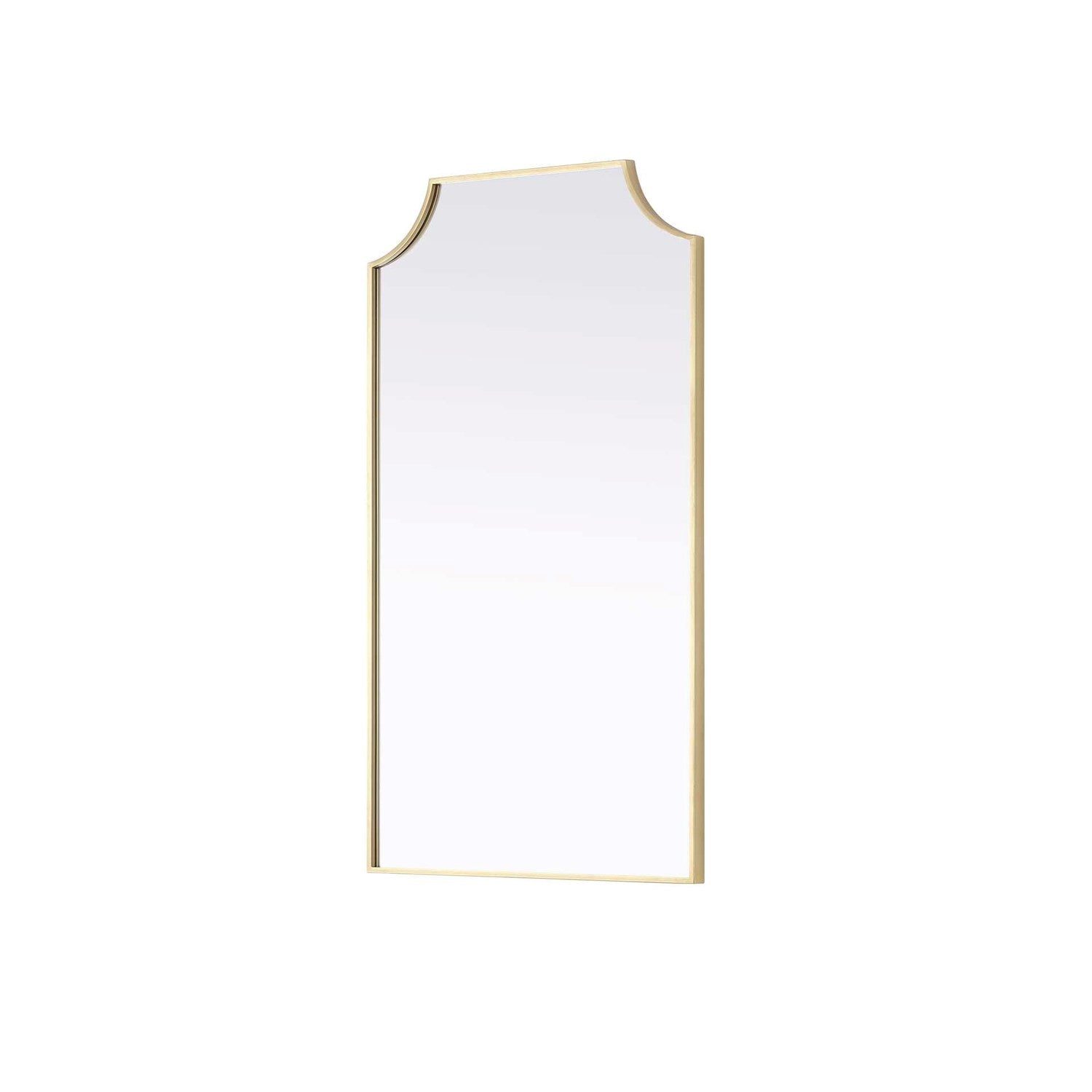 Notched Metal Mirror 24X42 Inch In Brass