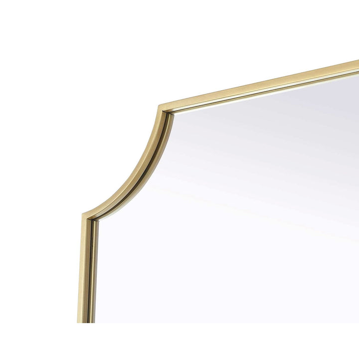 Notched Metal Mirror 24X42 Inch In Brass