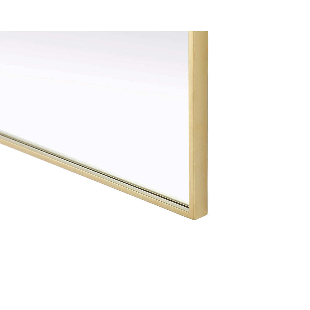 Notched Metal Mirror 24X42 Inch In Brass