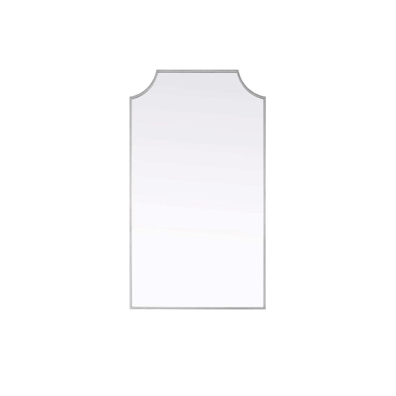 Notched Metal Mirror 24X42 Inch In Silver by Elegant Kitchen and Bath