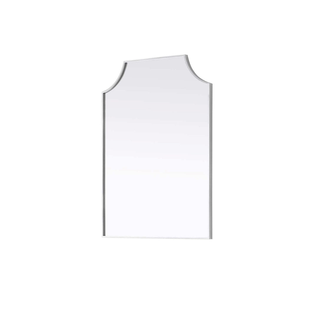 Notched Metal Mirror 24X42 Inch In Silver