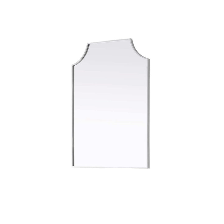 Notched Metal Mirror 24X42 Inch In Silver
