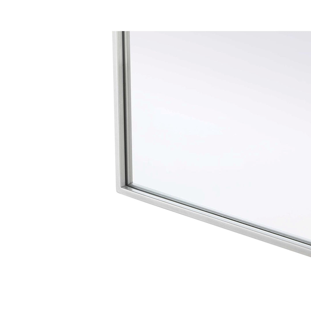 Notched Metal Mirror 24X42 Inch In Silver