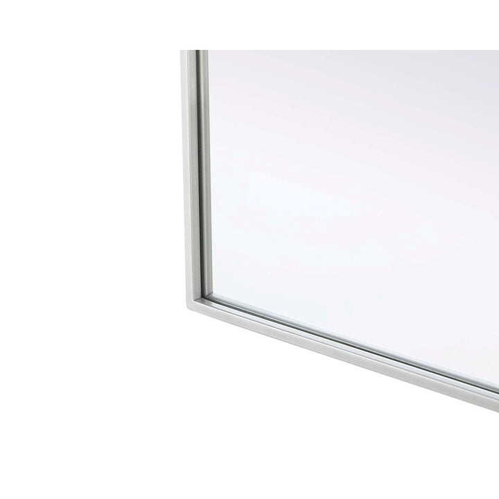 Notched Metal Mirror 24X42 Inch In Silver