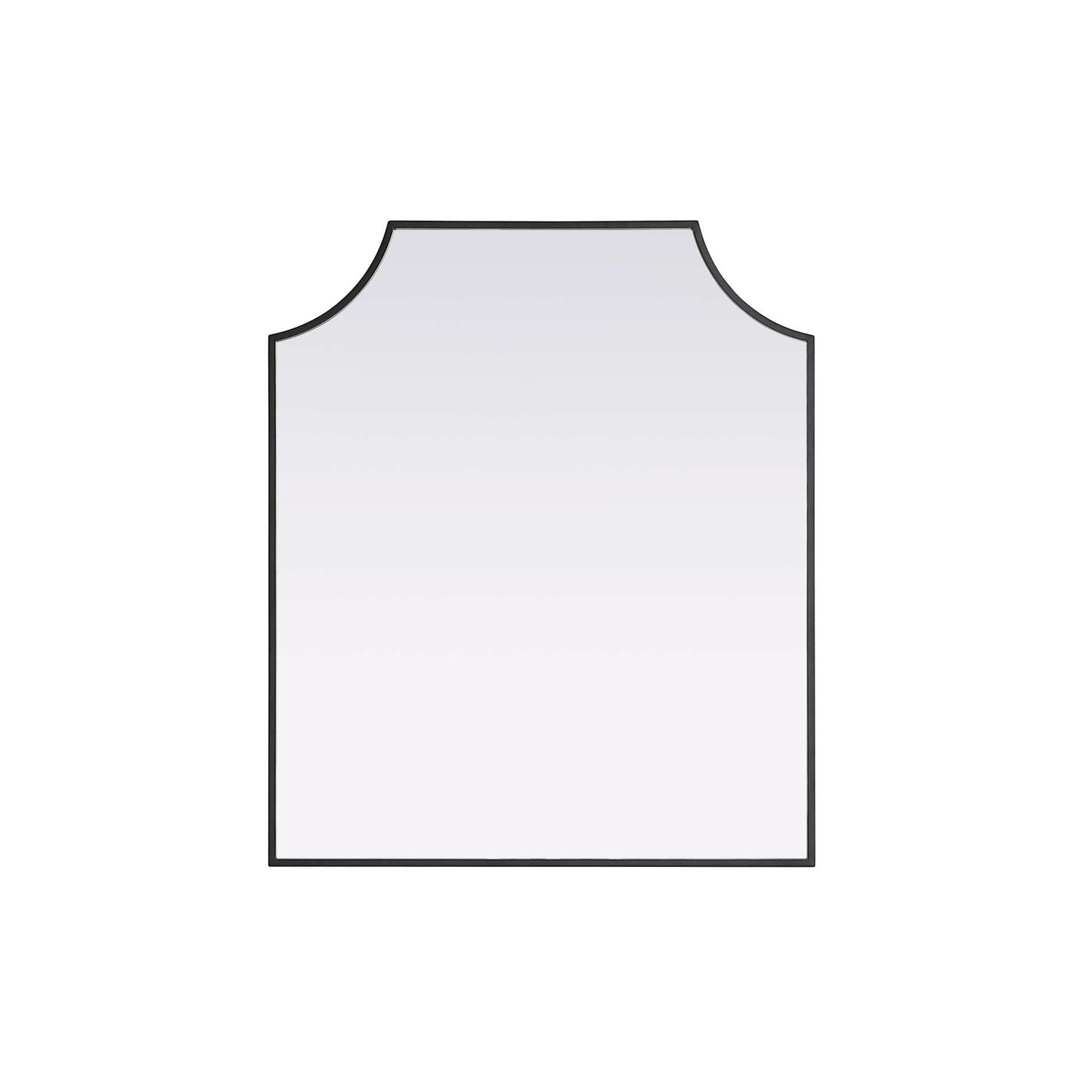 Notched Metal Mirror 27X32 Inch In Black by Elegant Kitchen and Bath