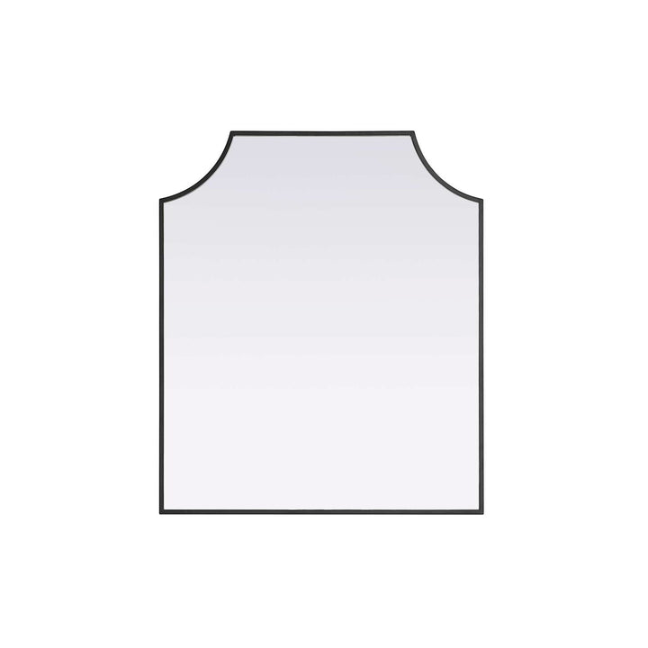 Notched Metal Mirror 27X32 Inch In Black by Elegant Kitchen and Bath