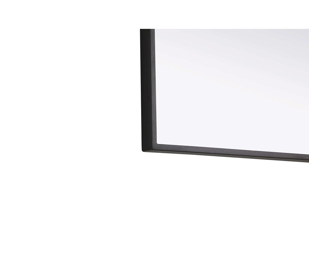 Notched Metal Mirror 27X32 Inch In Black