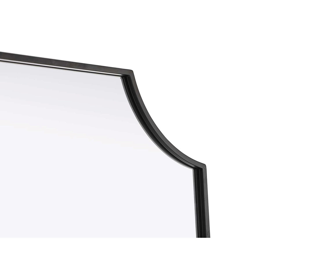 Notched Metal Mirror 27X32 Inch In Black