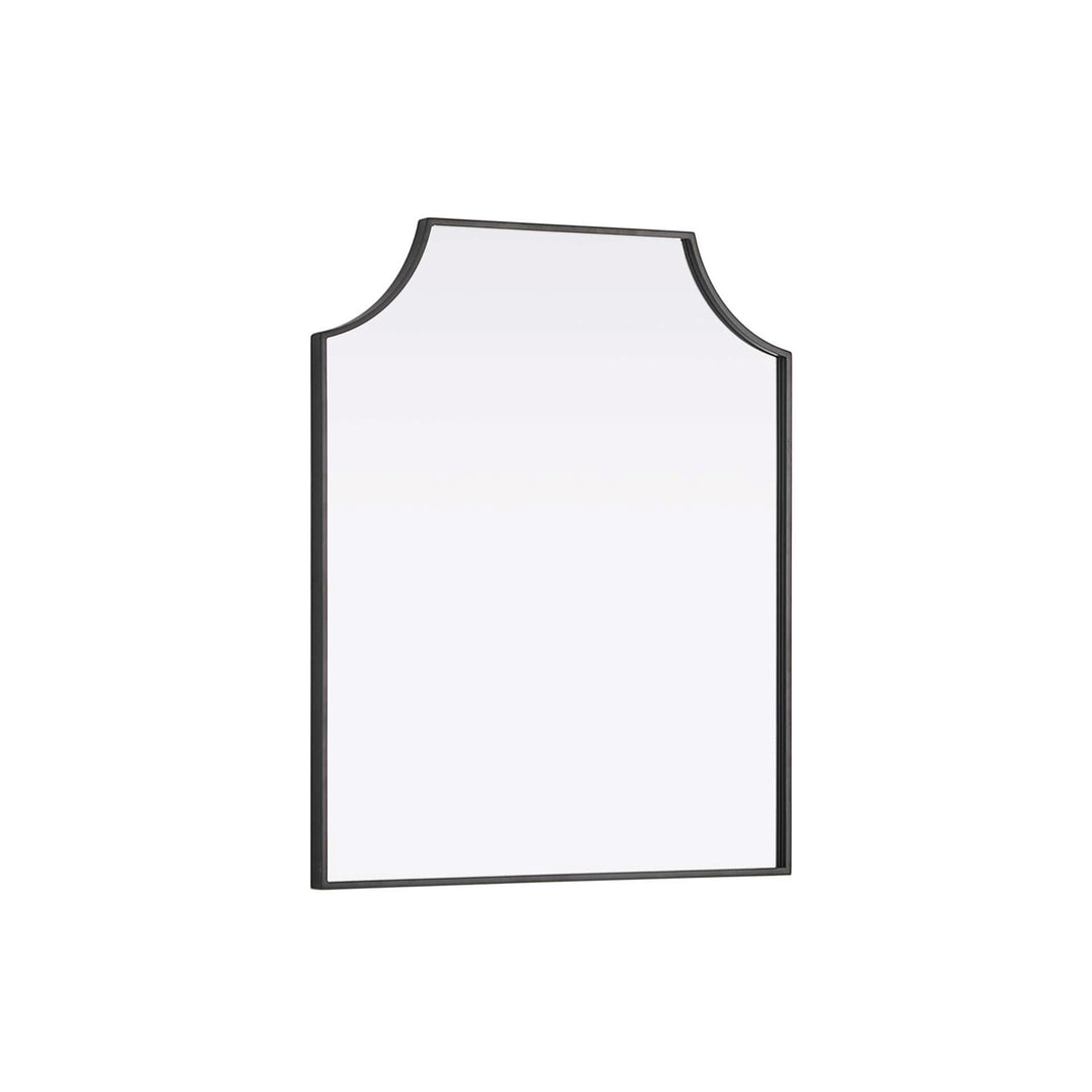 Notched Metal Mirror 27X32 Inch In Black