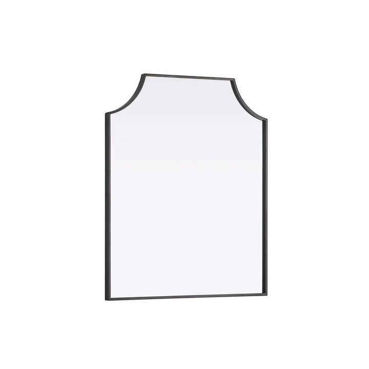 Notched Metal Mirror 27X32 Inch In Black
